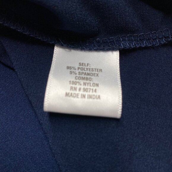 Prelude Soft & Elegant Navy Flower Lace Netting Embellished Top - Medium NWT - Picture 6 of 8